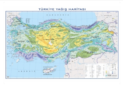 Trkiye Yalar Harita 70x100 cm